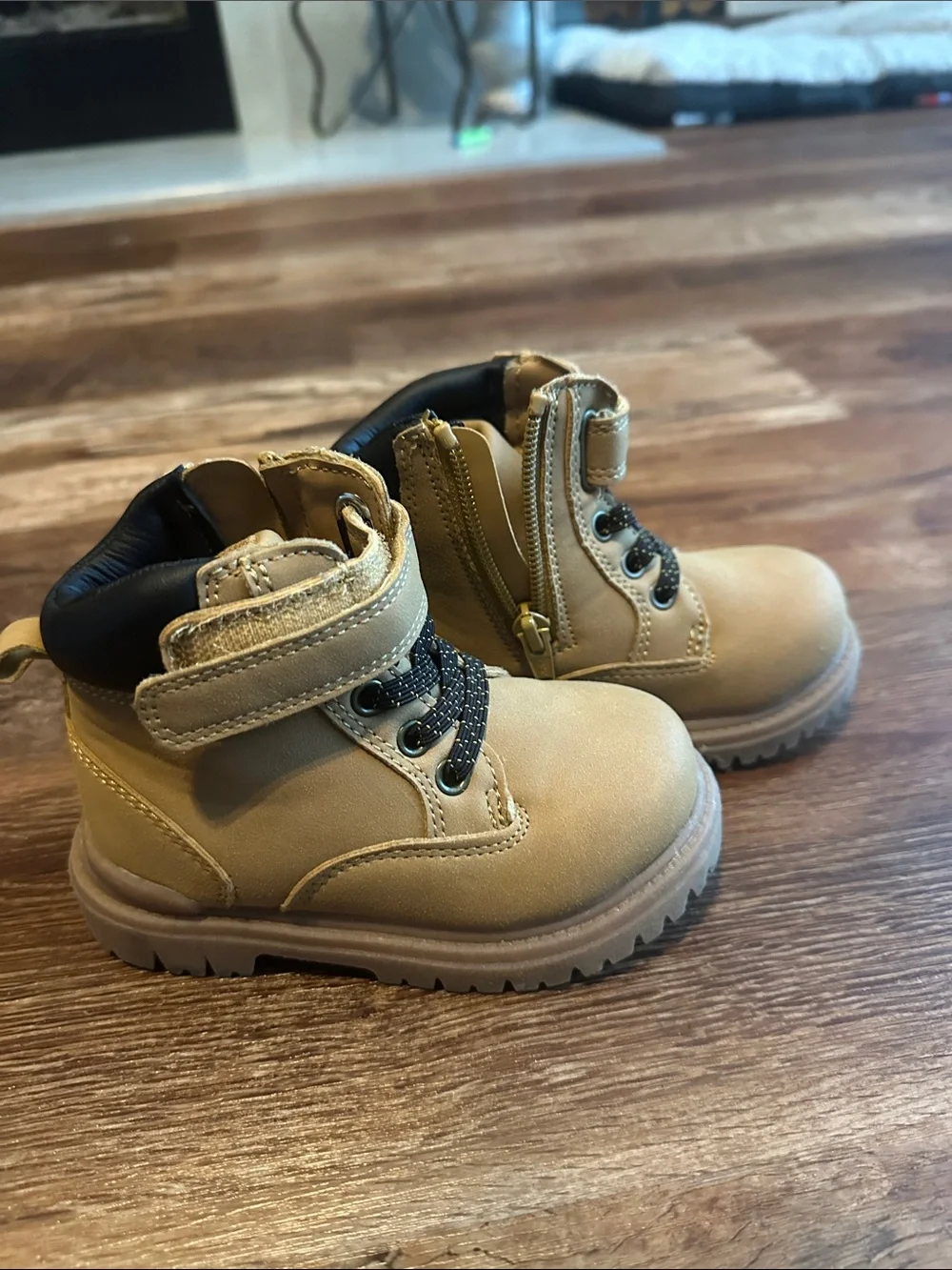 Wonder Nation Kids Tan Outdoor Boots - Comfortable Everyday Wear